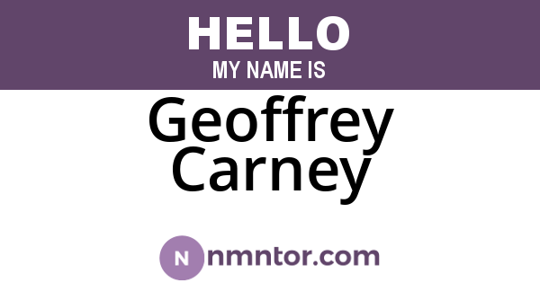 Geoffrey Carney