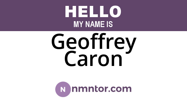 Geoffrey Caron