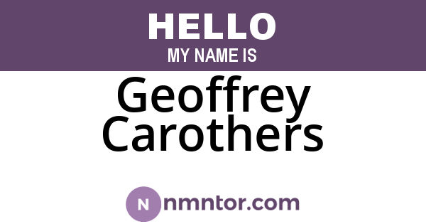 Geoffrey Carothers