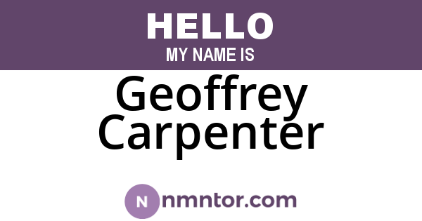 Geoffrey Carpenter
