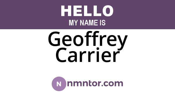 Geoffrey Carrier