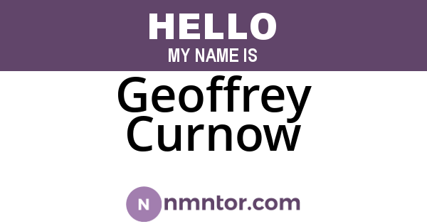 Geoffrey Curnow