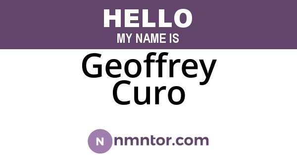 Geoffrey Curo