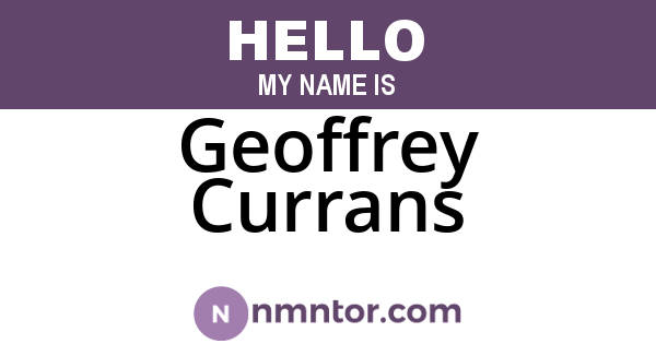 Geoffrey Currans