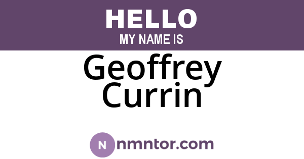 Geoffrey Currin