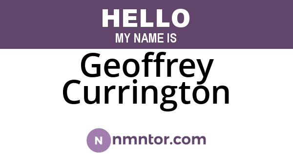 Geoffrey Currington