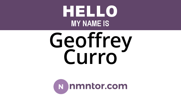 Geoffrey Curro