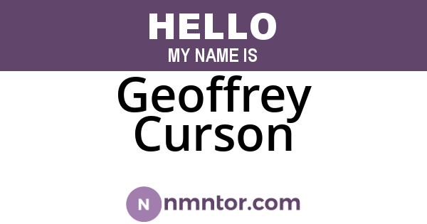 Geoffrey Curson