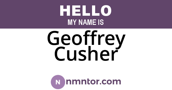 Geoffrey Cusher