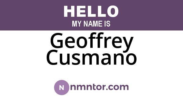 Geoffrey Cusmano