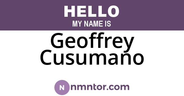 Geoffrey Cusumano