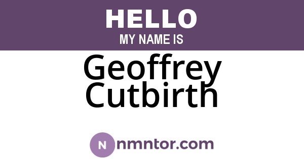 Geoffrey Cutbirth