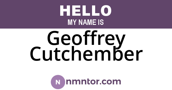 Geoffrey Cutchember