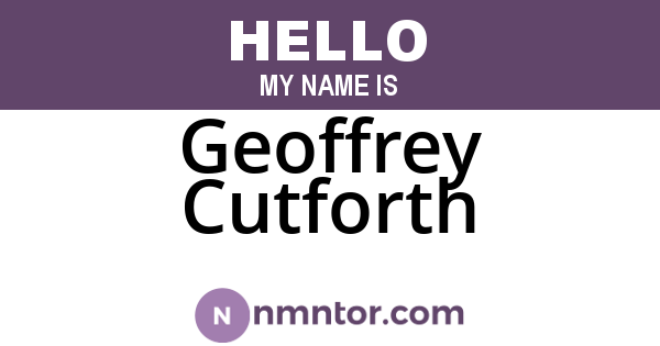 Geoffrey Cutforth