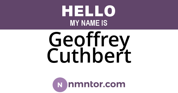 Geoffrey Cuthbert
