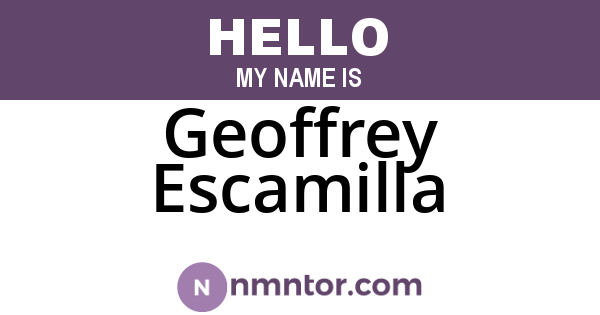 Geoffrey Escamilla
