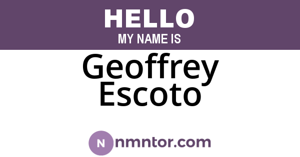Geoffrey Escoto