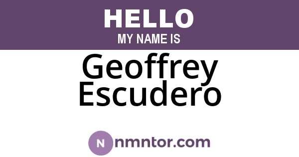 Geoffrey Escudero