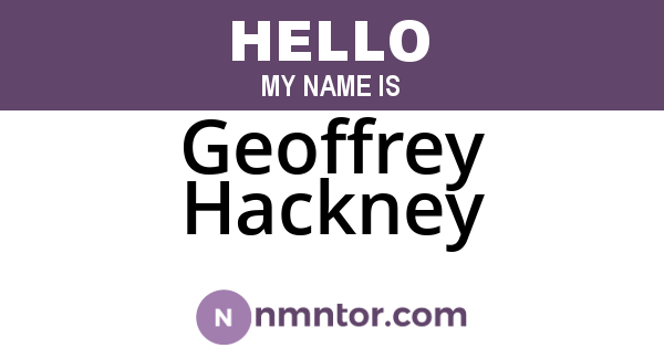 Geoffrey Hackney