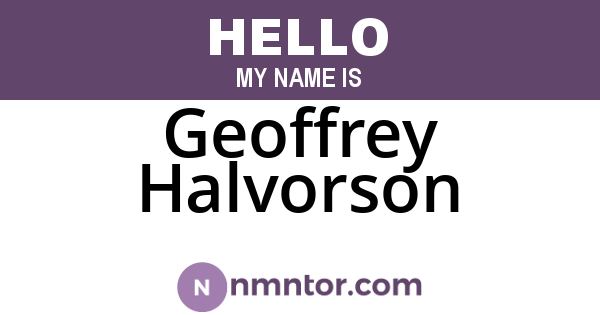 Geoffrey Halvorson