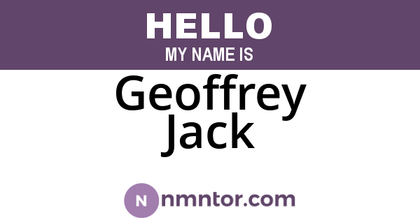 Geoffrey Jack