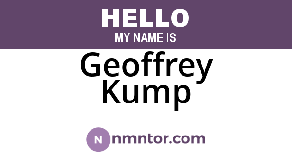 Geoffrey Kump