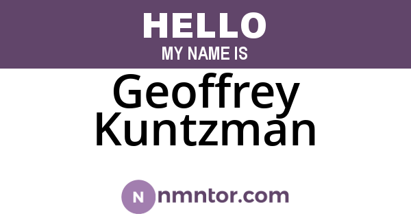 Geoffrey Kuntzman