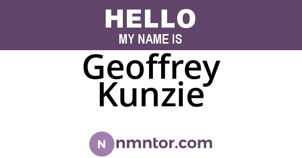 Geoffrey Kunzie