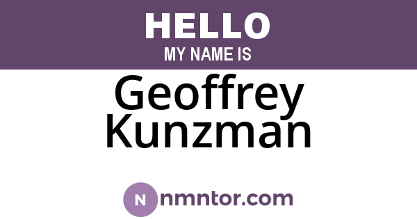 Geoffrey Kunzman