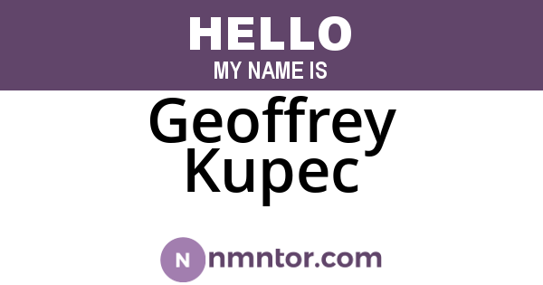 Geoffrey Kupec