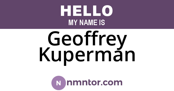 Geoffrey Kuperman