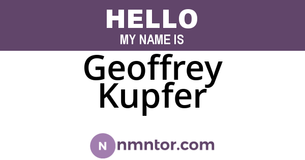 Geoffrey Kupfer