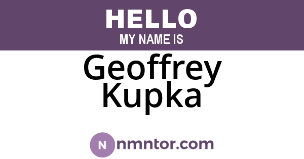 Geoffrey Kupka