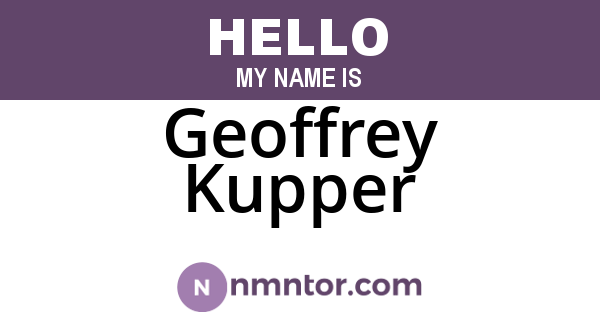 Geoffrey Kupper