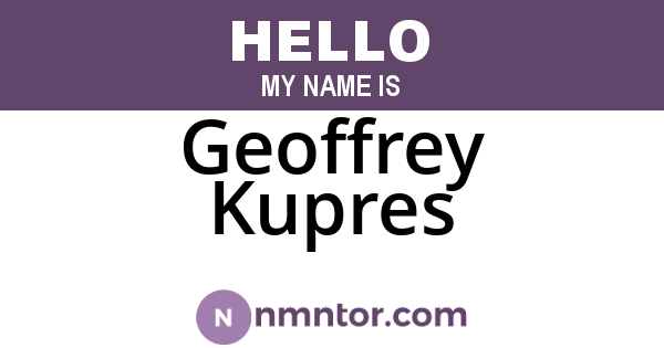 Geoffrey Kupres
