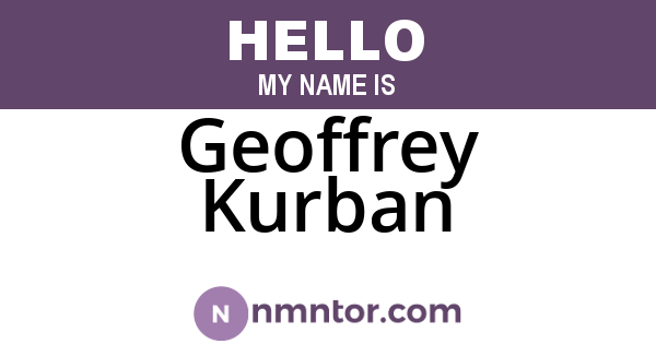 Geoffrey Kurban