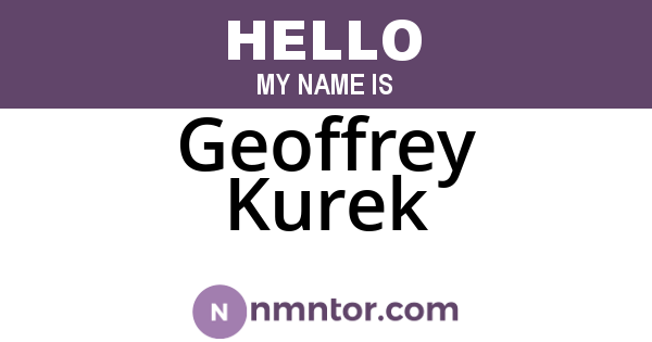 Geoffrey Kurek