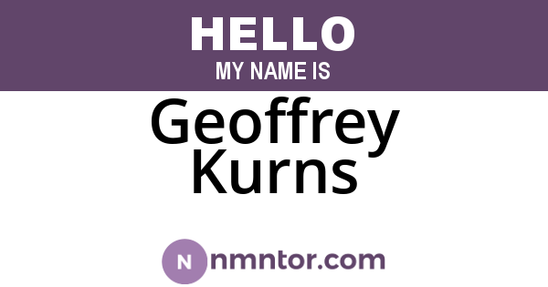 Geoffrey Kurns
