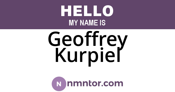 Geoffrey Kurpiel