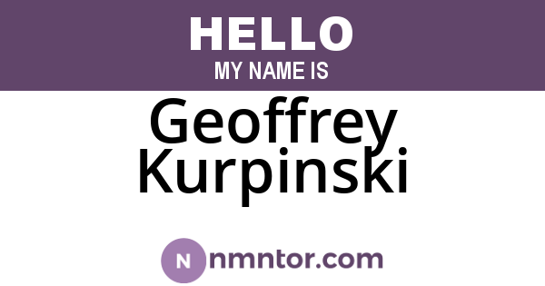 Geoffrey Kurpinski