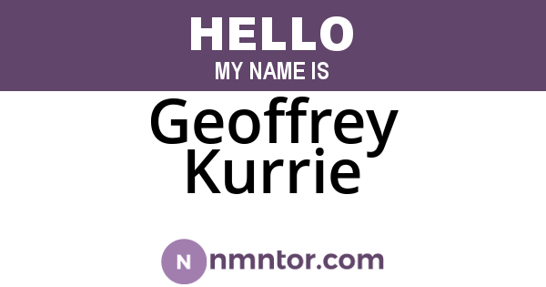 Geoffrey Kurrie