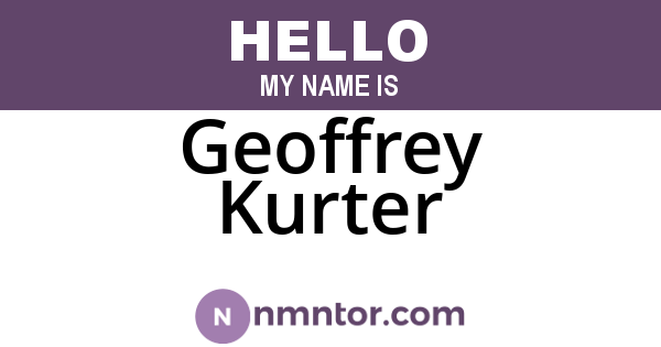 Geoffrey Kurter