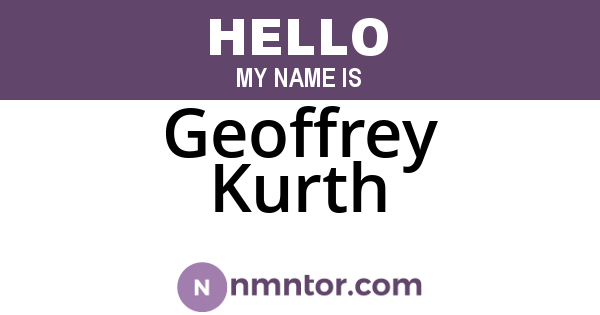 Geoffrey Kurth