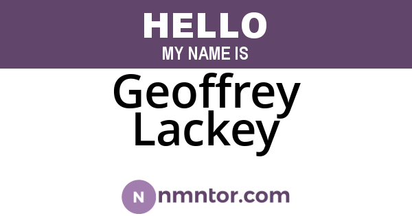 Geoffrey Lackey