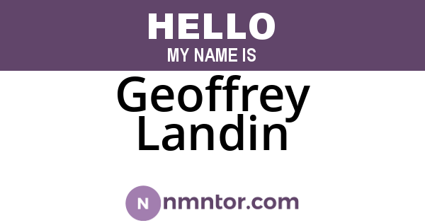 Geoffrey Landin