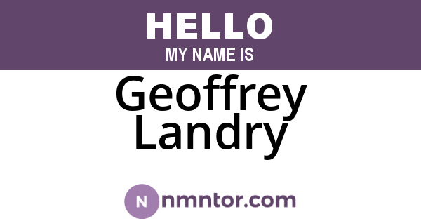 Geoffrey Landry