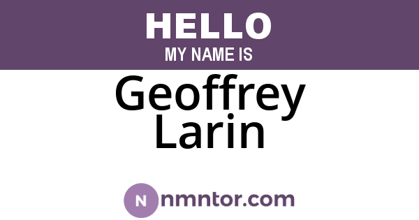 Geoffrey Larin