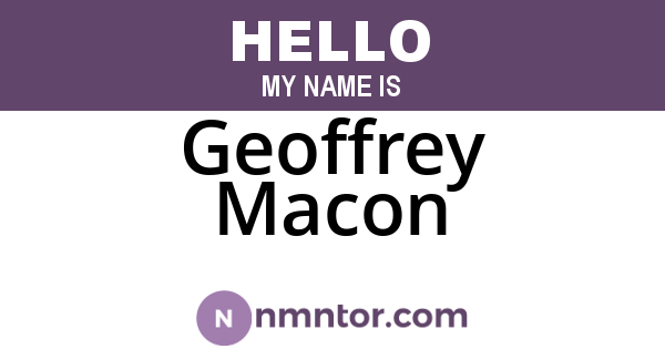 Geoffrey Macon