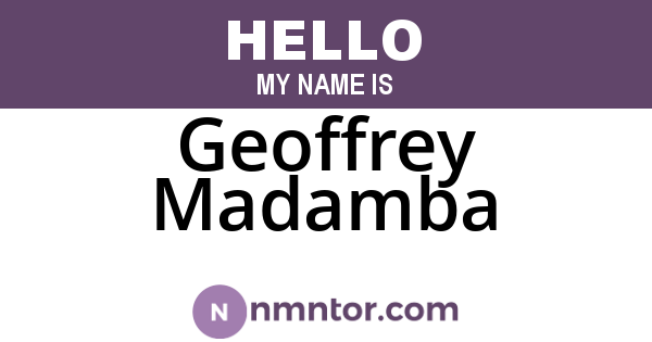 Geoffrey Madamba