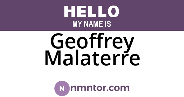 Geoffrey Malaterre
